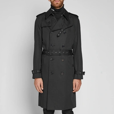 Shop Saint Laurent Belted Trench Coat In Black