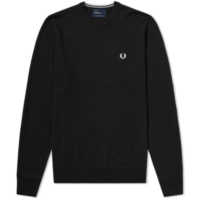 Shop Fred Perry Classic Crew Knit In Black