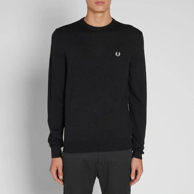 Shop Fred Perry Classic Crew Knit In Black
