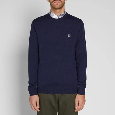 Shop Fred Perry Classic Crew Knit In Blue