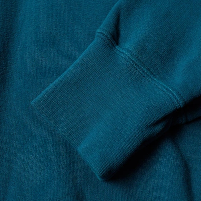 Shop Aspesi Garment Dyed Popover Hoody In Blue