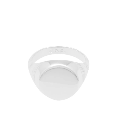 Shop Apc A.p.c. Stripe Ring In Silver