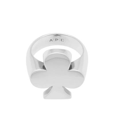 Shop Apc A.p.c. Trefle Ring In Silver