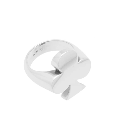 Shop Apc A.p.c. Trefle Ring In Silver