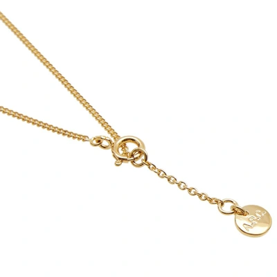 Shop Apc A.p.c. Stripe Pendant Necklace In Gold