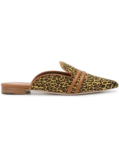 Shop Malone Souliers Leopard Print Mules In Yellow ,multicolour