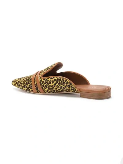 Shop Malone Souliers Leopard Print Mules In Yellow ,multicolour