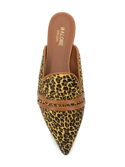 Shop Malone Souliers Leopard Print Mules In Yellow ,multicolour