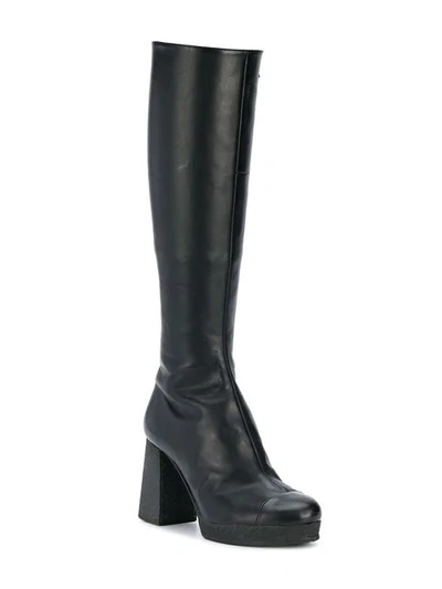 Shop Chalayan Knee-high Heel Boots In Black