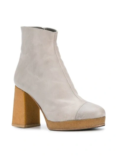 Shop Chalayan Platform 90mm Ankle Boots In Grey