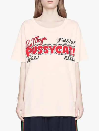 Shop Gucci Oversize T-shirt With Movie Print In White