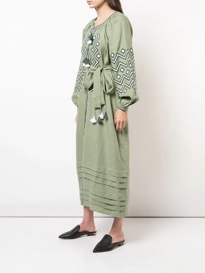 Shop March11 Embroidered Tassel Dress In Green