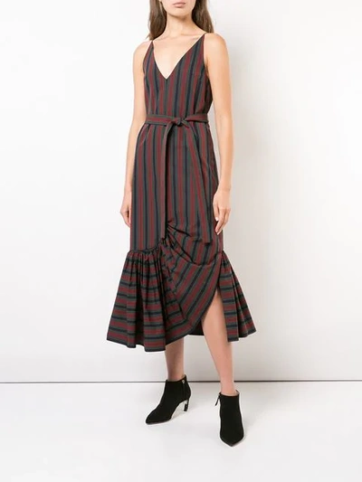 Shop Rosetta Getty Striped Midi Dress - Blue