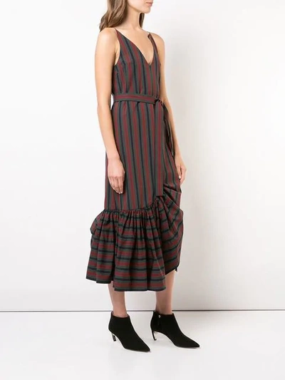 Shop Rosetta Getty Striped Midi Dress - Blue