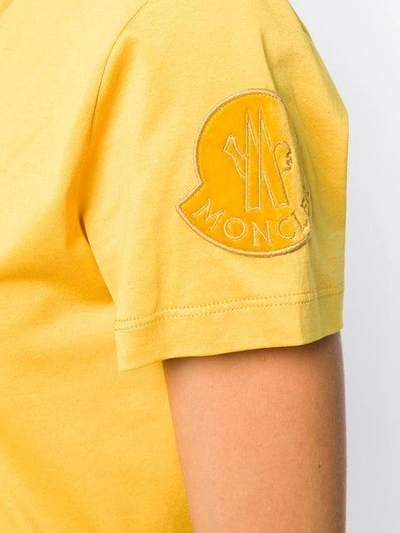 Shop Moncler Logo Patch T In Yellow
