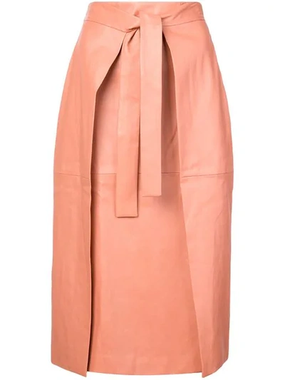 Shop Rosetta Getty Belted Midi Skirt - Pink