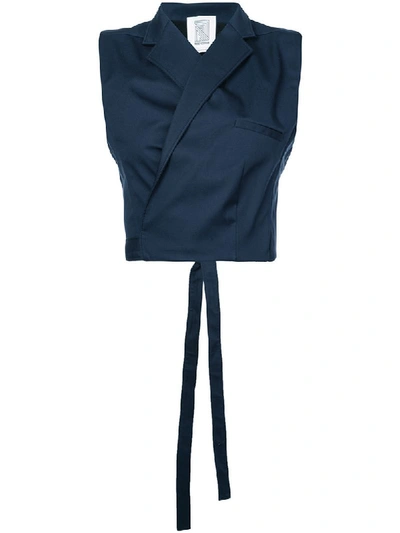 Shop Rosie Assoulin Cropped Vest - Blue