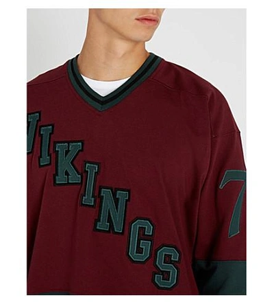 Shop Billionaire Boys Club Vikings Cotton-jersey Top In Red