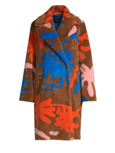 Shop Stine Goya Concord Faux Fur Coat In Flowers
