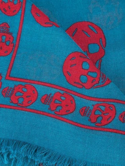 Shop Alexander Mcqueen Skull Scarf - Blue