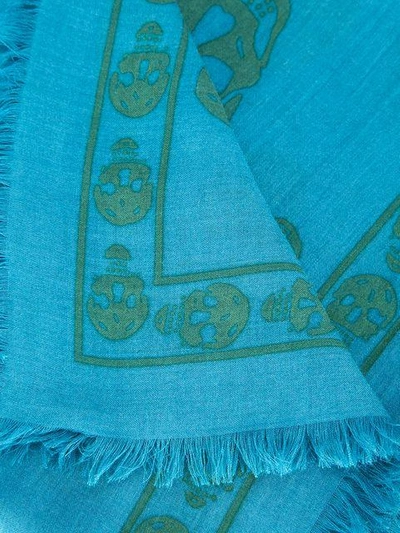 Shop Alexander Mcqueen Skull Scarf In Blue