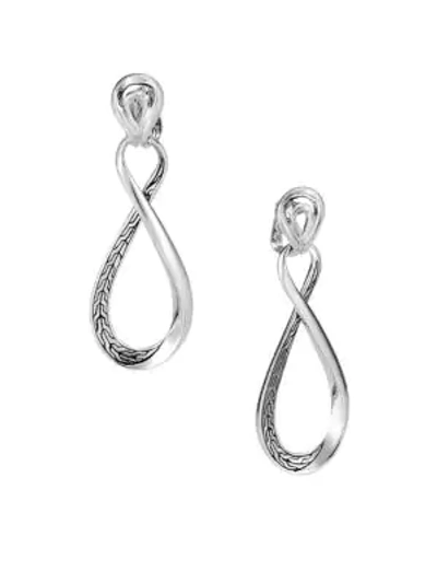 Shop John Hardy Women's Chain Silver Hoop Drop Earrings