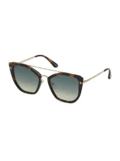 Shop Tom Ford Dahlia 55mm Cat Eye Sunglasses In Brown Grey