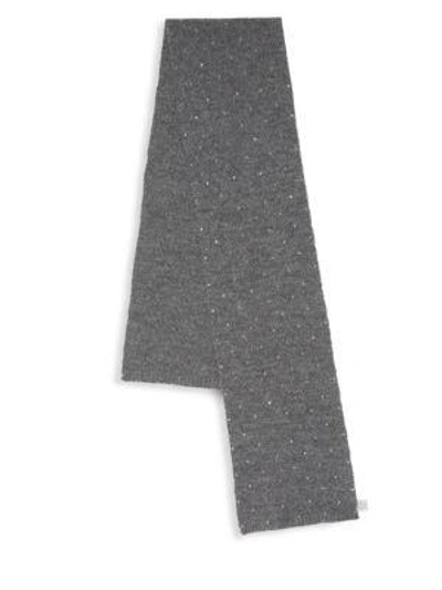 Shop Carolyn Rowan Scattered Sequined Cashmere Scarf In Grey Combo