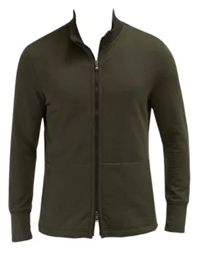 Shop Efm-engineered For Motion Pulse Zip Jacket In Carbon Green