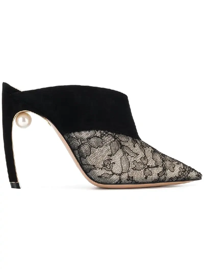 Shop Nicholas Kirkwood Mira Pearl Mules - Black