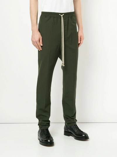 Shop Rick Owens Drop-crotch Trousers - Green