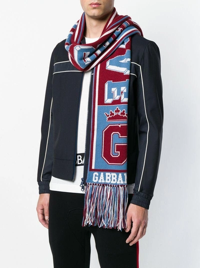 Shop Dolce & Gabbana Graphic Knitted Scarf