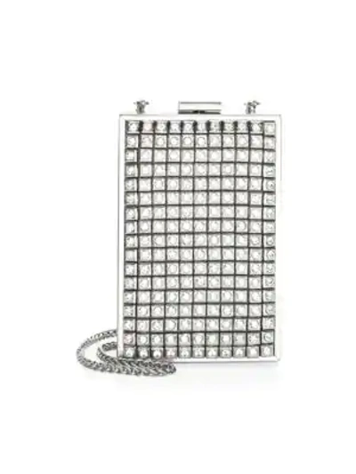 Shop Alice And Olivia Sophia Crystal Stud Clutch In Silver