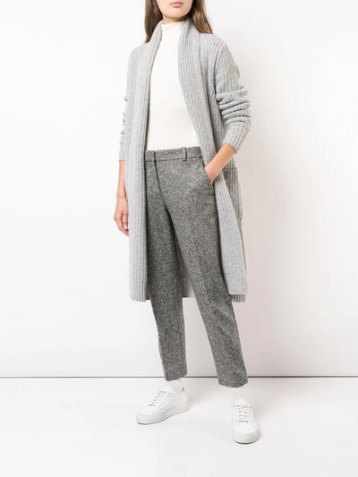 Shop Le Kasha Bermuda Long Cardigan In Grey