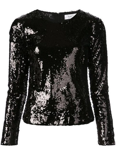Shop Racil Sequinned Sweater In Black