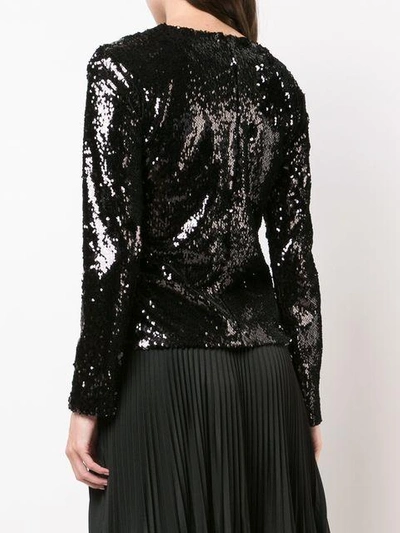 Shop Racil Sequinned Sweater In Black