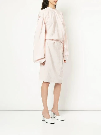 Shop Lemaire Oversized Draped Dress In Pink