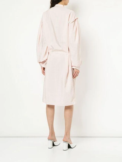 Shop Lemaire Oversized Draped Dress In Pink