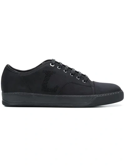 Shop Lanvin Lace-up Logo Sneakers - Black