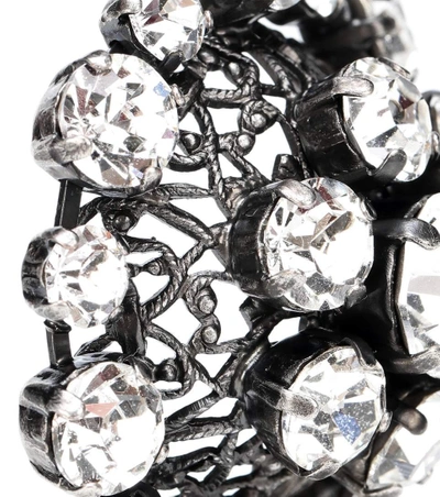 Shop Gucci Crystal Earrings In Silver