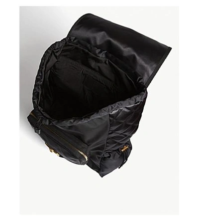 Shop Versace Parachute Cord Nylon Backpack In Blk Gld