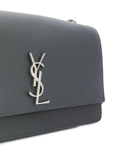 Shop Saint Laurent Monogram Shoulder Bag - Grey