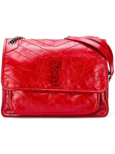 Shop Saint Laurent Small Collège Monogram Bag - Red