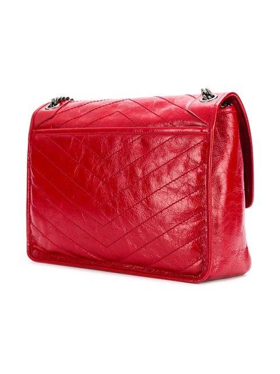 Shop Saint Laurent Small Collège Monogram Bag - Red