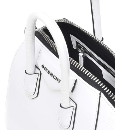 Shop Givenchy Antigona Mini Leather Shoulder Bag In White