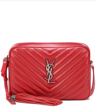 Shop Saint Laurent Lou Camera Leather Crossbody Bag In Red