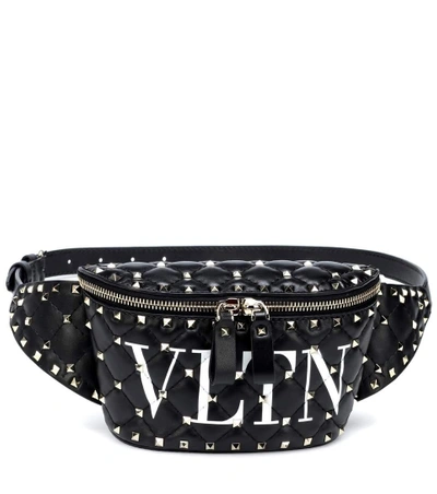 Shop Valentino Vltn Rockstud Spike Leather Belt Bag In Black