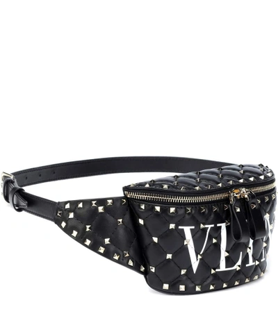 Shop Valentino Vltn Rockstud Spike Leather Belt Bag In Black