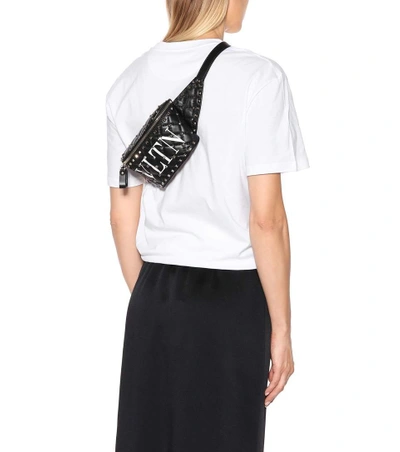 Shop Valentino Vltn Rockstud Spike Leather Belt Bag In Black