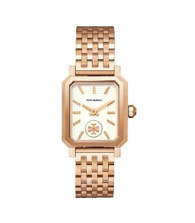 Shop Tory Burch Robinson Watch, Rose Gold-tone/cream, 27 X 29 Mm